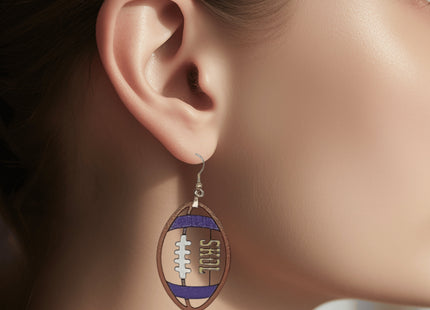 Skol Earrings | Minnesota Football Earrings | Vikings Earrings | Handmade Earrings | Custom Football Earrings | Game Day Earrings