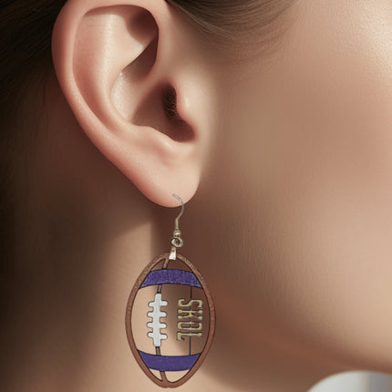 Skol Earrings | Minnesota Football Earrings | Vikings Earrings | Handmade Earrings | Custom Football Earrings | Game Day Earrings