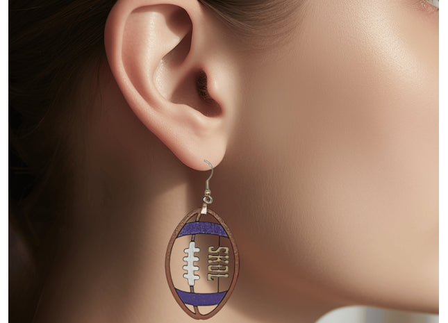 Skol Earrings | Minnesota Football Earrings | Vikings Earrings | Handmade Earrings | Custom Football Earrings | Game Day Earrings