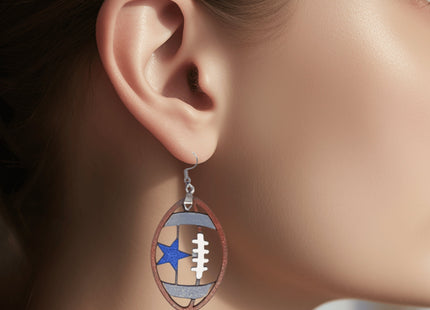 Dallas Football Earrings | Cowboys Star Earring | Cowboys Football Gift | Texas football Earrings | Texas Football Gift | Game Day Earrings