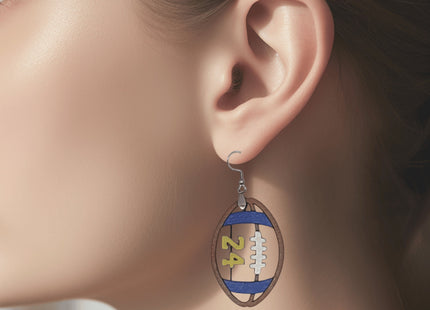 Custom Football Earrings, Custom Team Earrings, Personalized Earrings, Team Color Earrings, Football Mom Gift, Football Mom Earrings