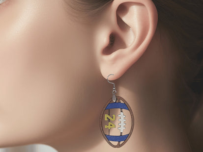 Custom Football Earrings, Custom Team Earrings, Personalized Earrings, Team Color Earrings, Football Mom Gift, Football Mom Earrings