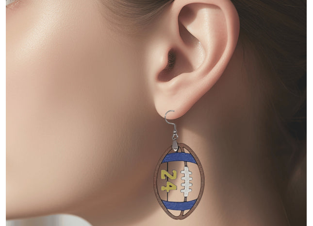 Custom Football Earrings, Custom Team Earrings, Personalized Earrings, Team Color Earrings, Football Mom Gift, Football Mom Earrings