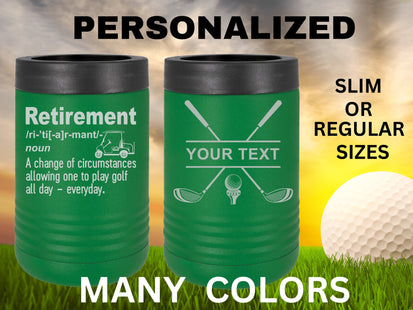Retirement Gift | Golf Can Cooler |Beer Can Cooler | Personalized Beverage | Gift for Husband | Golf Gift | Father Gift