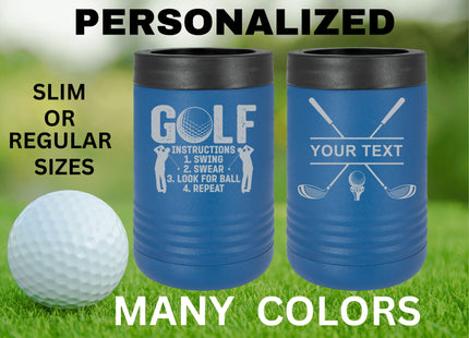 Custom Dad Gift | Golf Can Cooler |Beer Can Cooler | Personalized Beverage | Gift for Husband | Golf Gift | Groomsman Gift
