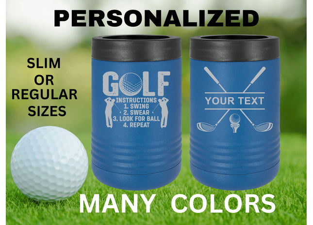 Custom Dad Gift | Golf Can Cooler |Beer Can Cooler | Personalized Beverage | Gift for Husband | Golf Gift | Groomsman Gift