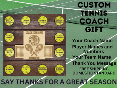 Tennis Coach Gift | End of Season Gift | Personalized Coach Gift | Coach Appreciation Gift | Gift for Tennis | Coach Thank You