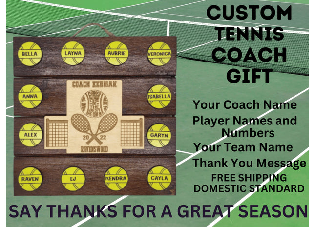 Tennis Coach Gift | End of Season Gift | Personalized Coach Gift | Coach Appreciation Gift | Gift for Tennis | Coach Thank You