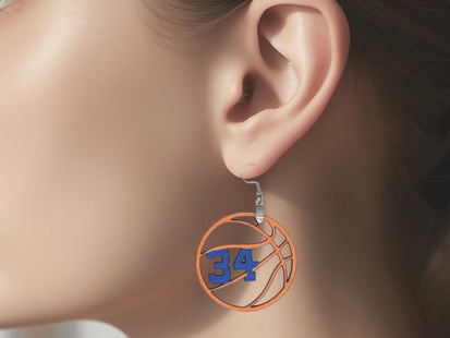 Handmade Basketball Earrings, Custom Team Earrings, Personalized Earrings, Mom Earrings, Basketball Team Earrings