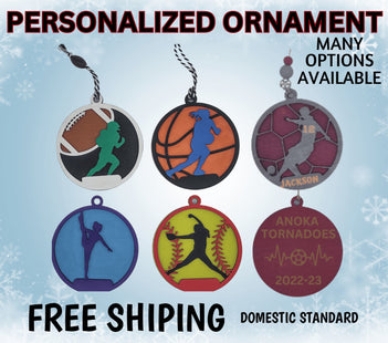 Personalized Team Ornament | Sports Gift | Custom Christmas 0rnament | Holiday Sports Gift | Sports Team Ornament | Sports Team Keepsake