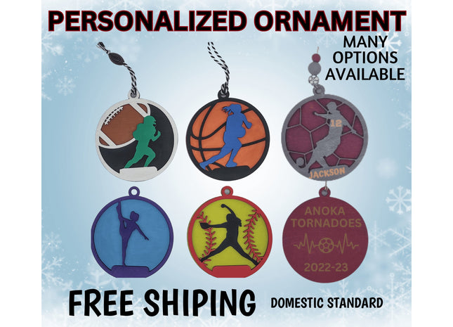 Personalized Team Ornament | Sports Gift | Custom Christmas 0rnament | Holiday Sports Gift | Sports Team Ornament | Sports Team Keepsake