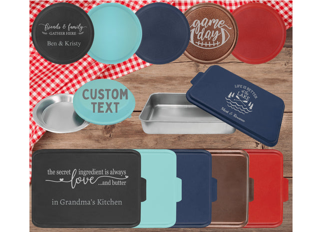 Custom Aluminum Cake Pan | Personalized Pie Tin | Baking Gift | Engraved Pan with Lid | Gift for Her | Gift for Mom | Housewarming Gift