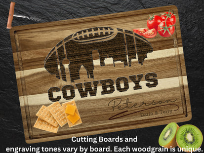 Dallas Cutting Board | Personalized Cutting Board | Football Super Bowl | Acacia Wood Charcuterie Board | Custom Cheese Chopping Board