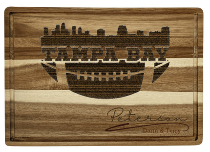 Tampa Bay Cutting Board | Personalized Cutting Board | Football Super Bowl | Acacia Wood Charcuterie Board | Custom Cheese Chopping Board
