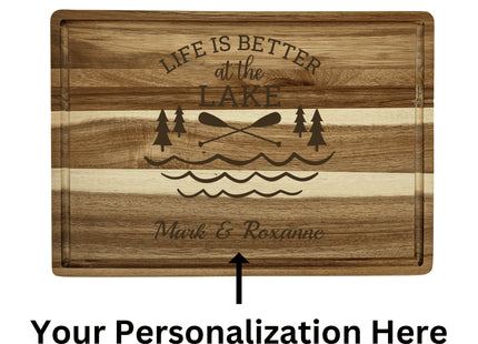 Personalized Cutting Board | Large Acacia Wood Charcuterie Board | Custom Rectangular Cheese Chopping Board | Gift for Mom | Couples Gift