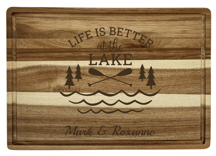 Personalized Cutting Board | Large Acacia Wood Charcuterie Board | Custom Rectangular Cheese Chopping Board | Gift for Mom | Couples Gift