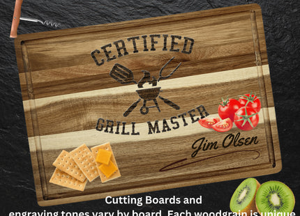 Personalized Cutting Board | Acacia Wood Charcuterie Board | Custom Rectangular Cheese Chopping Board | Gift for Dad | Father's Day Gift