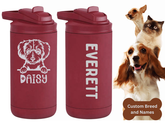 Youth Pet Water Bottle | Personalized Pet Bottle | Dog Owner Water Bottle| Dog Mom Gift | Cat Owner Gift | New Dog Owner | Pet Lover Gift