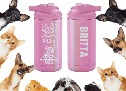 Youth Pet Water Bottle | Personalized Pet Bottle | Dog Owner Water Bottle| Dog Mom Gift | Cat Owner Gift | New Dog Owner | Pet Lover Gift