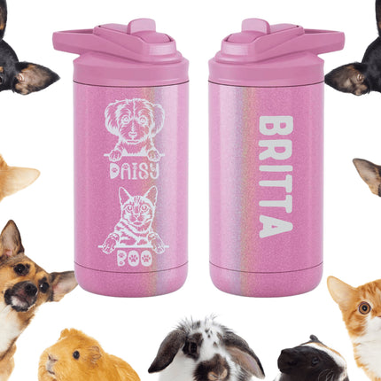 Youth Pet Water Bottle | Personalized Pet Bottle | Dog Owner Water Bottle| Dog Mom Gift | Cat Owner Gift | New Dog Owner | Pet Lover Gift
