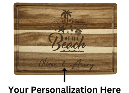 Personalized Cutting Board | Large Acacia Wood Charcuterie Board | Custom Rectangular Cheese Chopping Board | Gift for Mom | Couples Gift