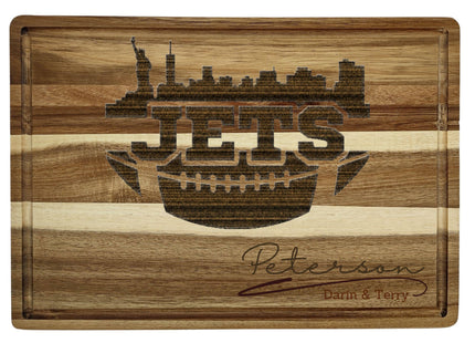 New York Cutting Board | Personalized Cutting Board | Football Super Bowl | Acacia Wood Charcuterie Board | Custom Cheese Chopping Board