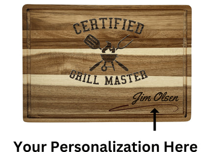 Personalized Cutting Board | Acacia Wood Charcuterie Board | Custom Rectangular Cheese Chopping Board | Gift for Dad | Father's Day Gift