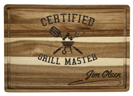 Personalized Cutting Board | Acacia Wood Charcuterie Board | Custom Rectangular Cheese Chopping Board | Gift for Dad | Father's Day Gift